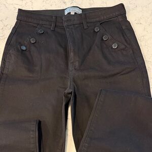 Wit and Wisdom size 8 Black Button-Detail High-Rise Pants